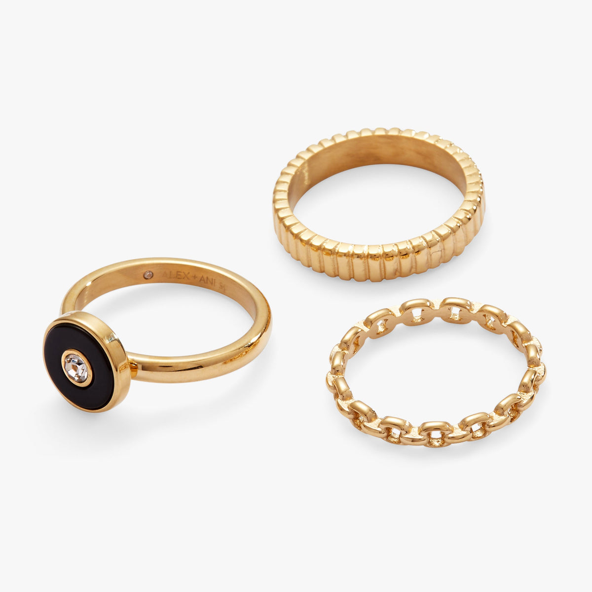 Black Onyx Ring Set of 3 - Aaria Tees