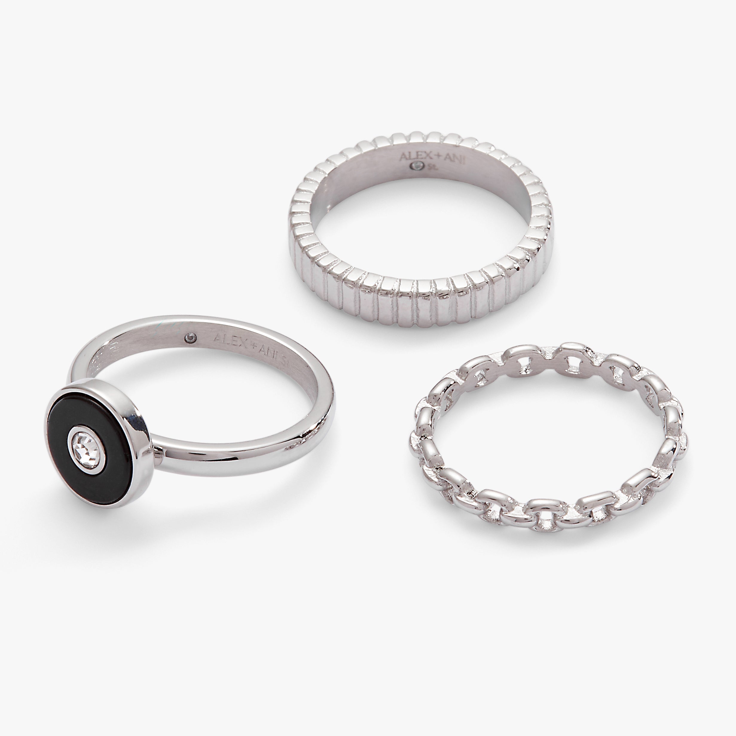 Black Onyx Ring Set of 3 - Aaria Tees Aaria Tees