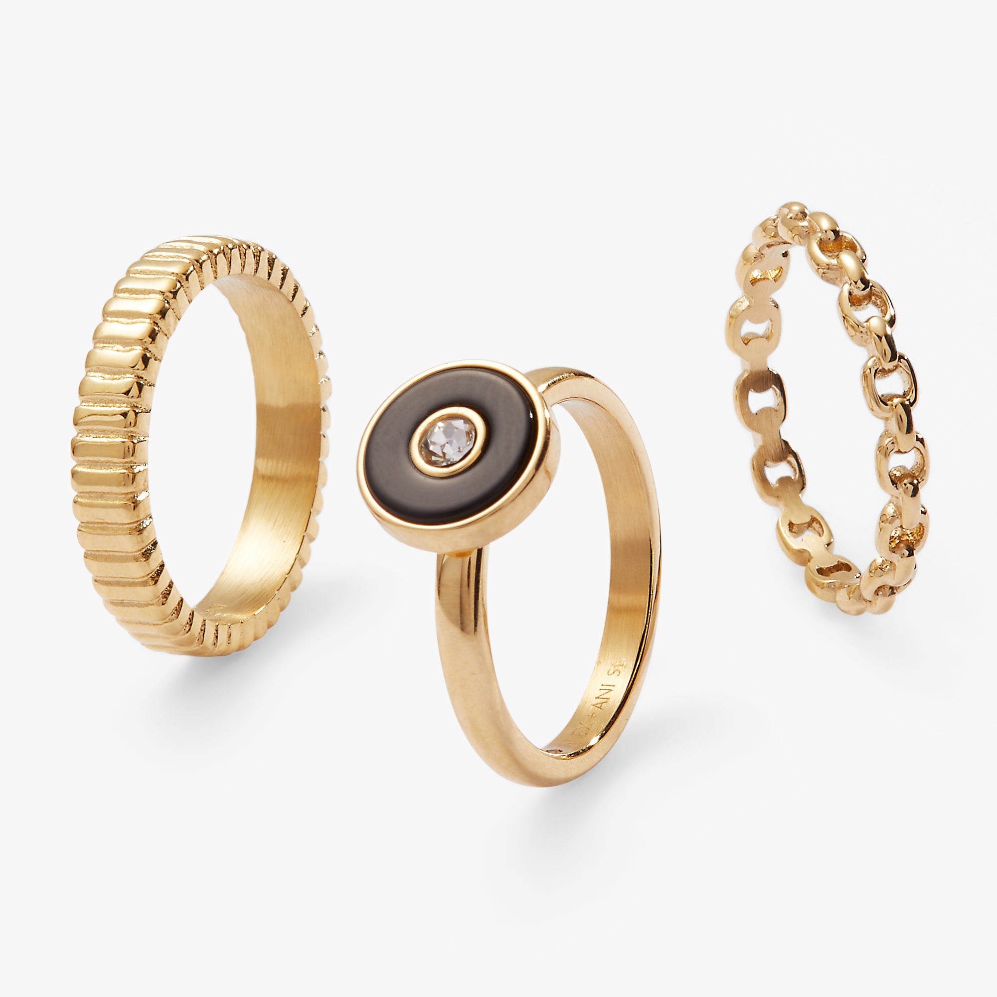 Black Onyx Ring Set of 3 - Aaria Tees Aaria Tees