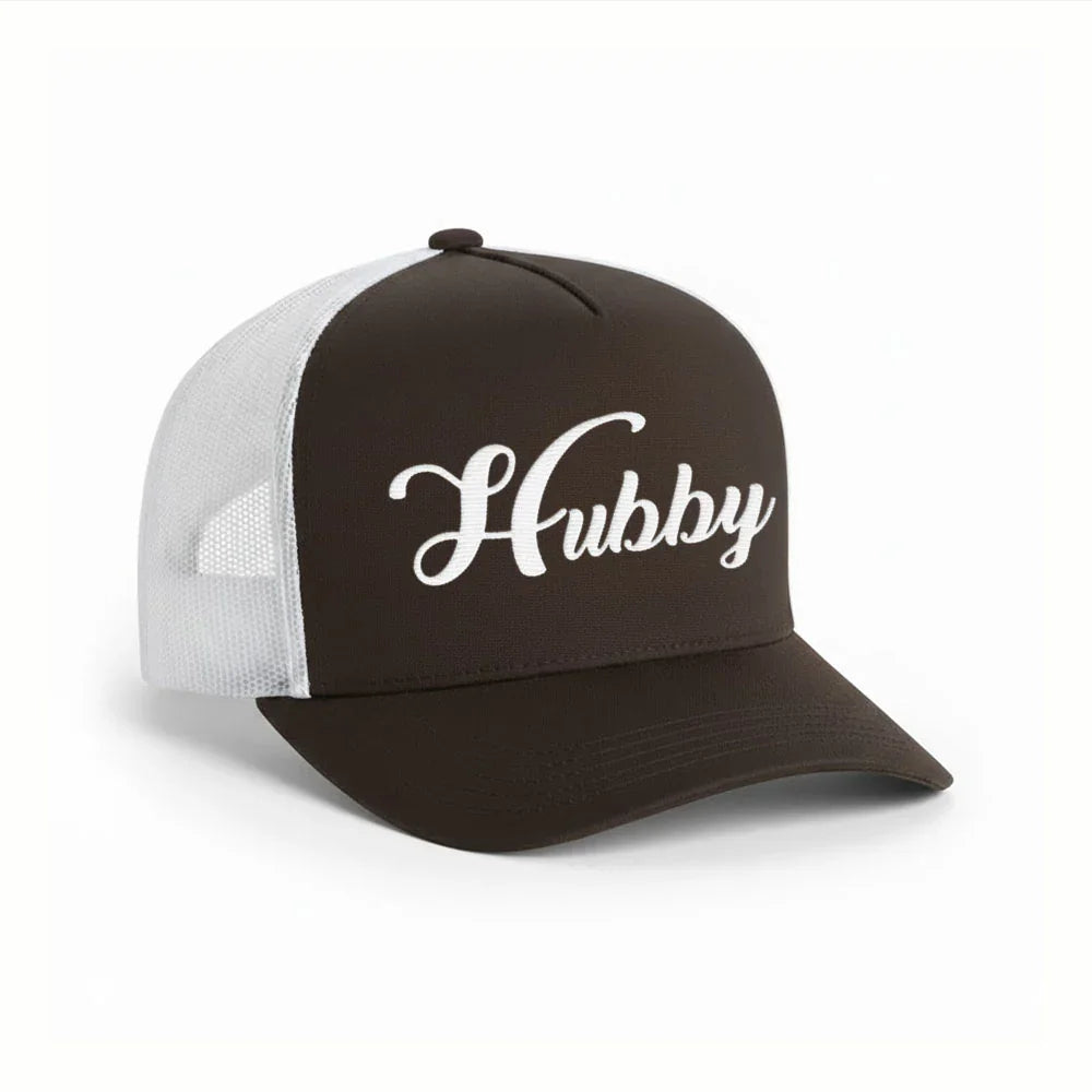 Embroidered Hubby Trucker Hat – Classic Mesh Cap for Wedding or Anniversary - Aaria Tees Aaria Tees