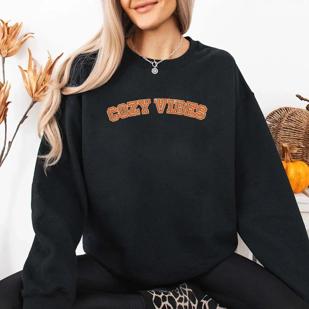 Cozy Vibes Fall Sweatshirt - Aaria Tees