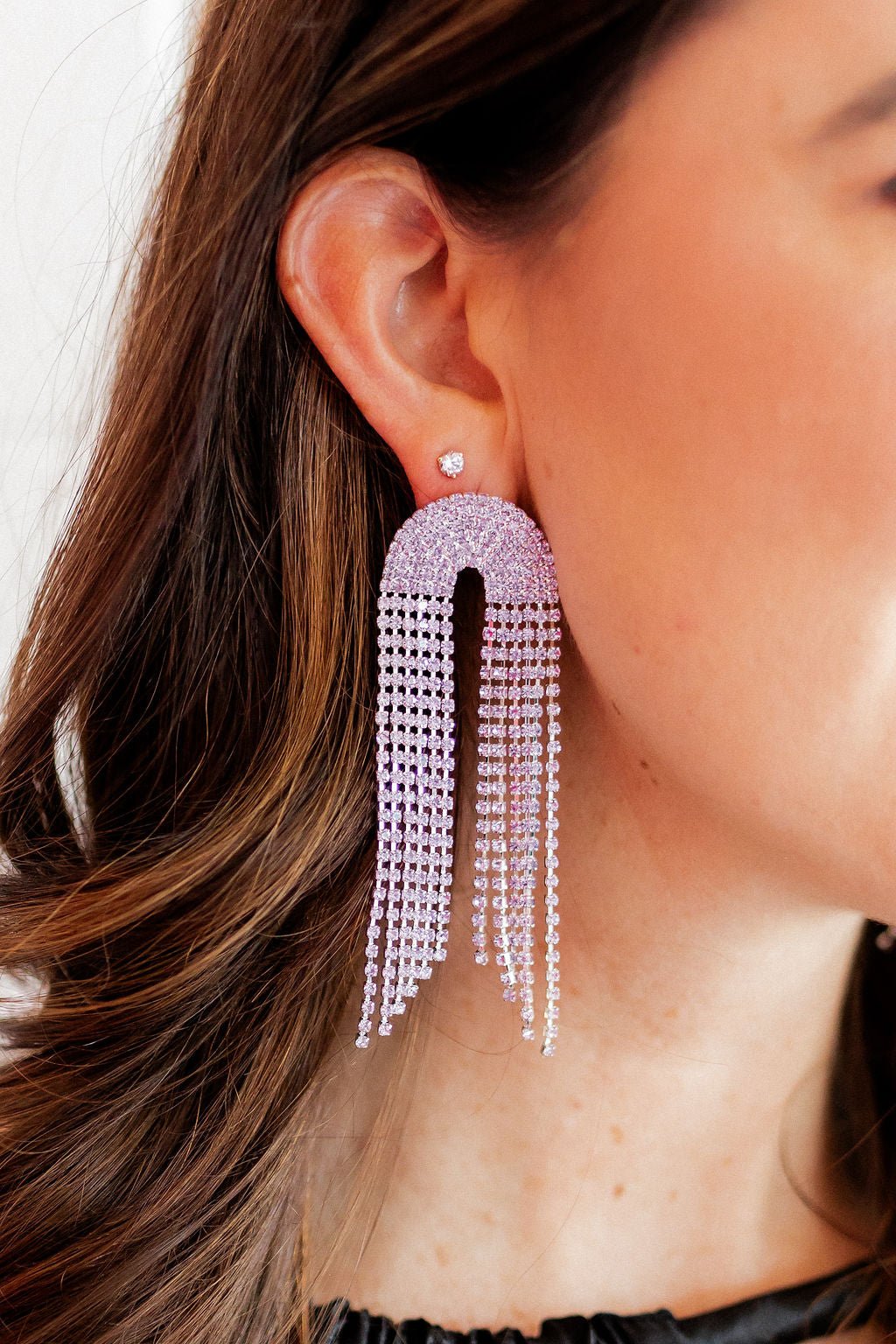 Blair Statement Earrings - Lavender - Aaria Tees Aaria Tees
