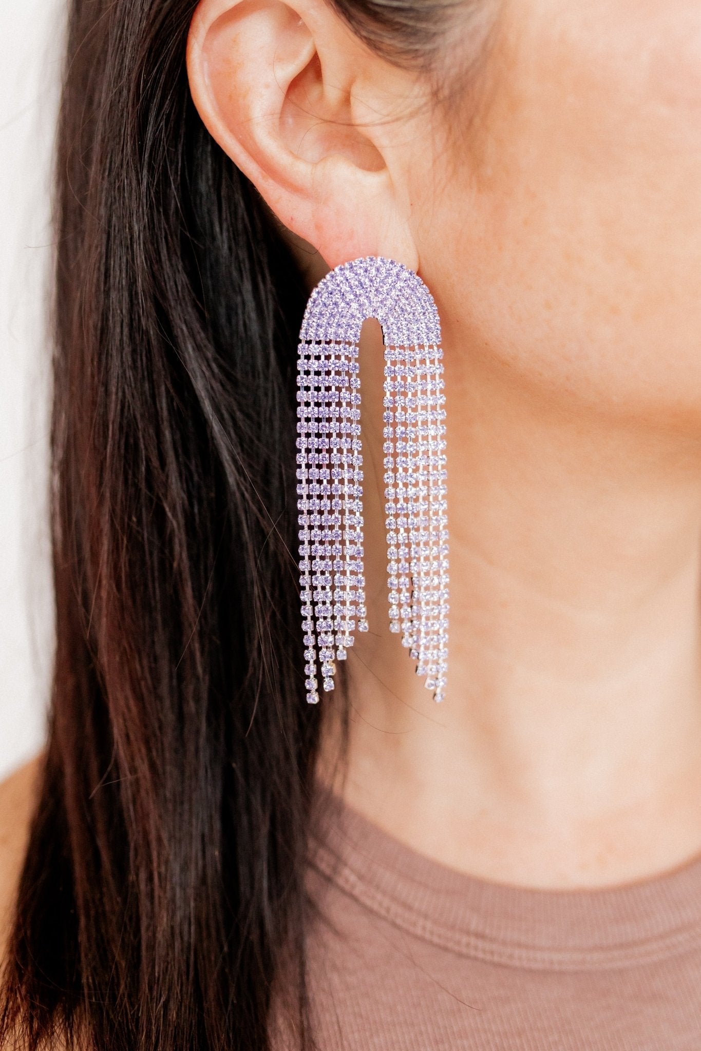 Blair Statement Earrings - Lavender - Aaria Tees Aaria Tees