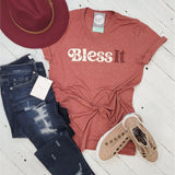 Bless It V Neck Tee - Aaria Tees Aaria Tees