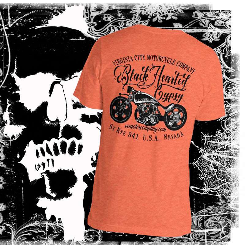 Black Hearted Gypsy Bike | Men's Motorcycle T-Shirt | VCMCo. - Aaria Tees Aaria Tees