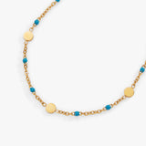 Turquoise Enameled Chain Coin Station Anklet - Aaria Tees Aaria Tees