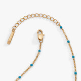 Turquoise Enameled Chain Coin Station Anklet - Aaria Tees Aaria Tees
