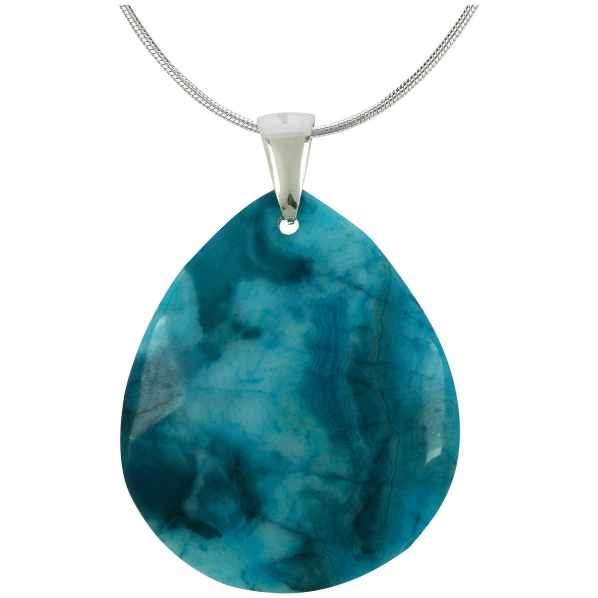 Blue Sky Crazy Lace & Sterling Necklace - Aaria Tees