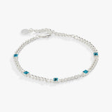 December Birthstone Blue Zircon Curb Chain Bracelet - Aaria Tees Aaria Tees
