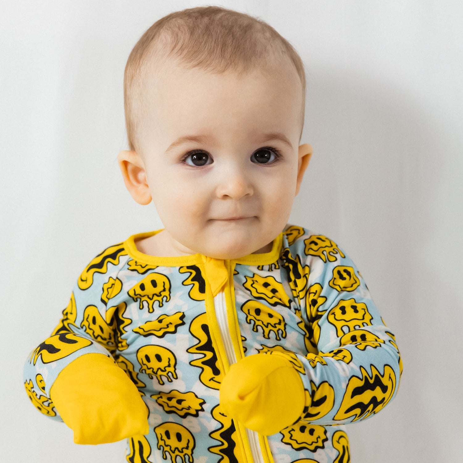 TRIPPY SMILES BLUE BAMBOO ZIPPY - Aaria Tees Aaria Tees