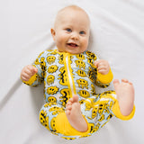 TRIPPY SMILES BLUE BAMBOO ZIPPY - Aaria Tees Aaria Tees