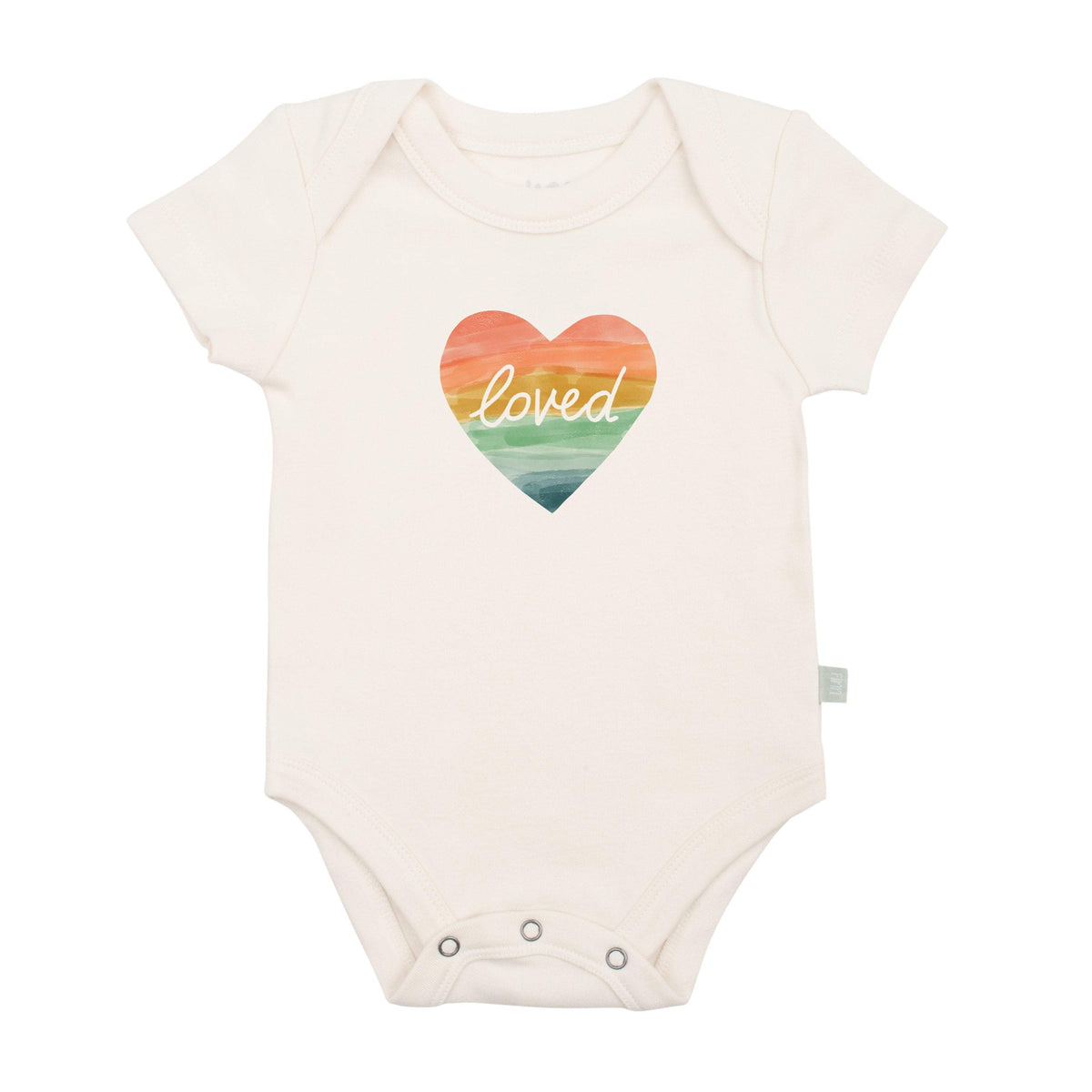 graphic bodysuit | loved rainbow heart - Aaria Tees