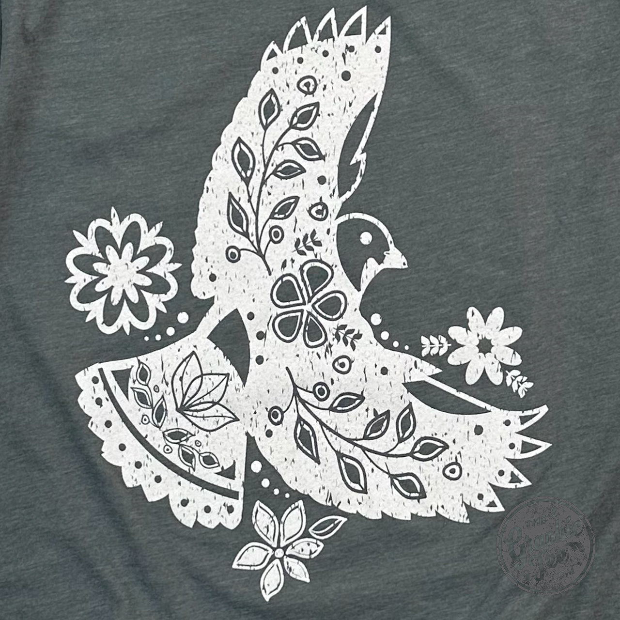 Boho Bird Heather Military Green Short Sleeve Tee - Aaria Tees Aaria Tees