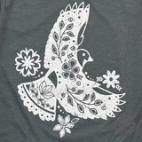 Boho Bird Heather Military Green Short Sleeve Tee - Aaria Tees Aaria Tees