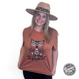 Boho Owl Heather Autumn Short Sleeve Tee - Aaria Tees Aaria Tees
