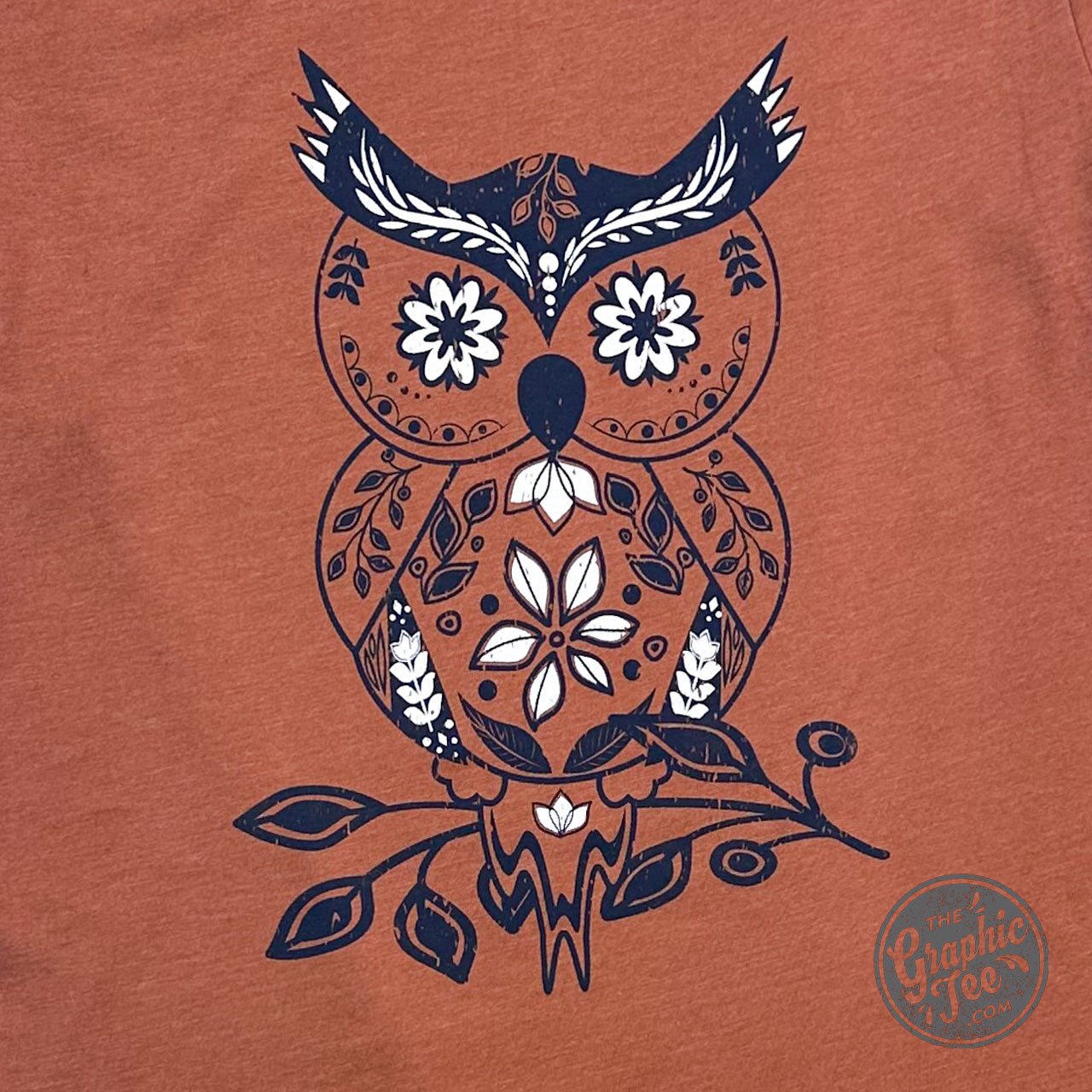 Boho Owl Heather Autumn Short Sleeve Tee - Aaria Tees Aaria Tees