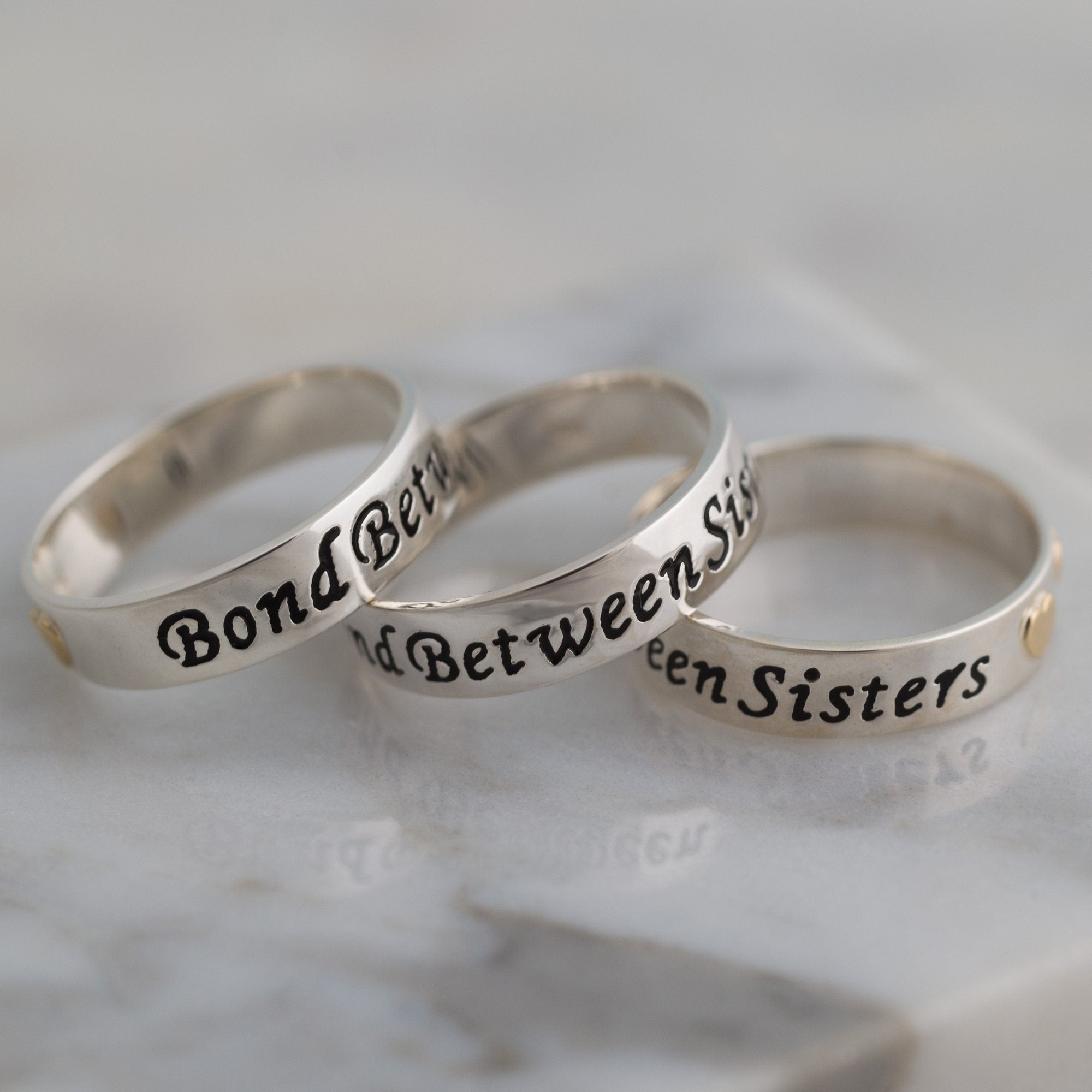 Bond Between Sisters Sterling Ring - Aaria Tees Aaria Tees