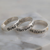 Bond Between Sisters Sterling Ring - Aaria Tees Aaria Tees