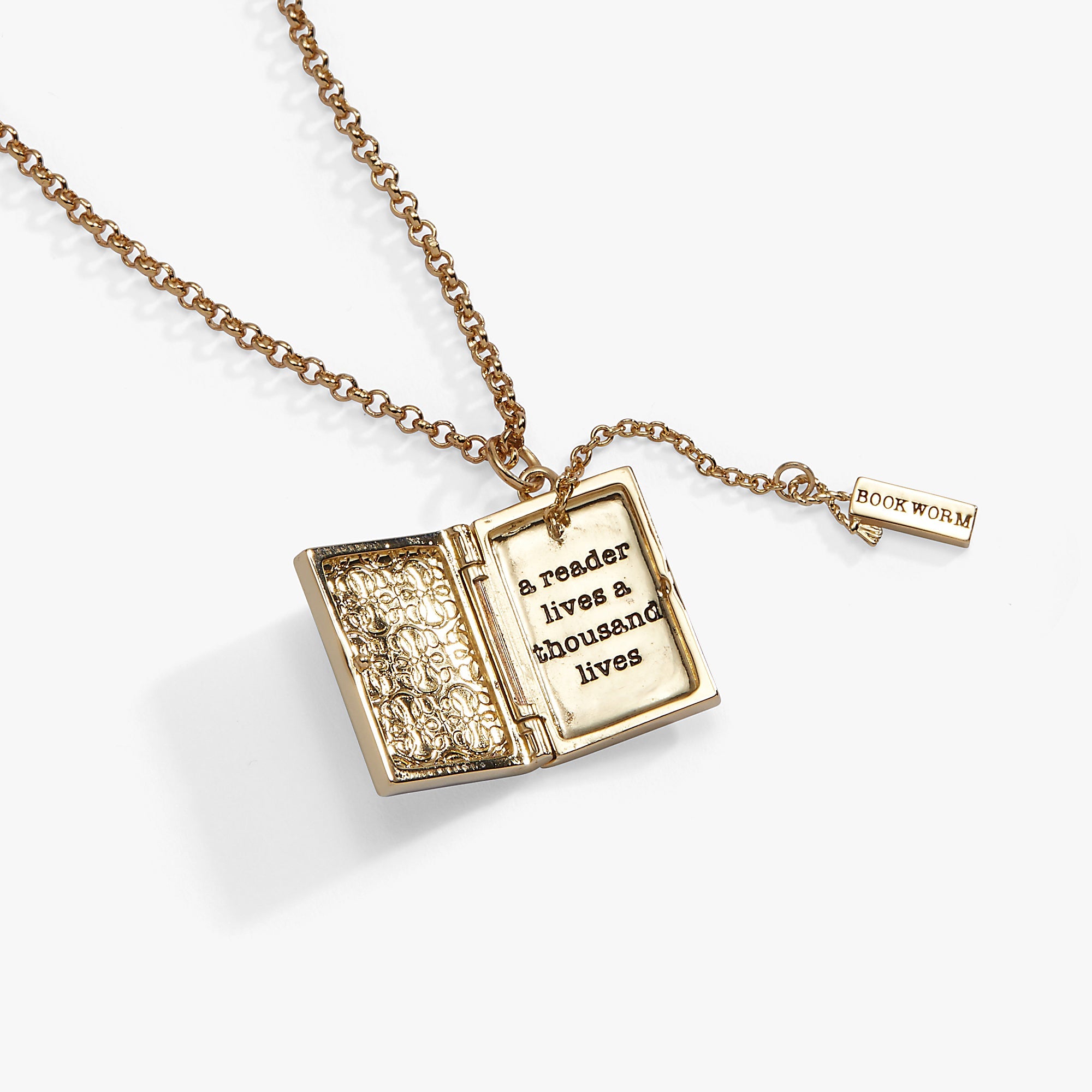 'A Reader Lives A Thousand Lives' Book Club Locket Pendant - Aaria Tees Aaria Tees