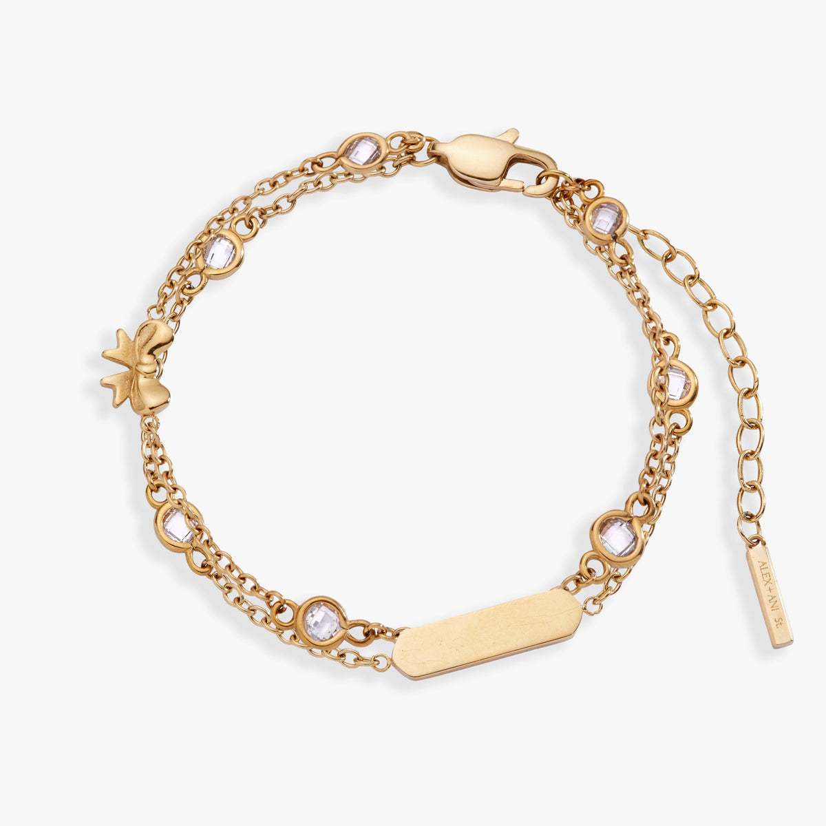 Bow Chain Double Strand Bracelet - Aaria Tees