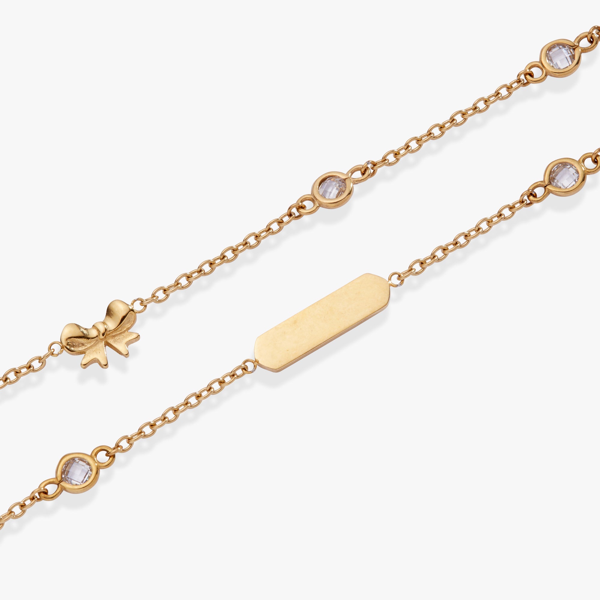 Bow Chain Double Strand Bracelet - Aaria Tees Aaria Tees
