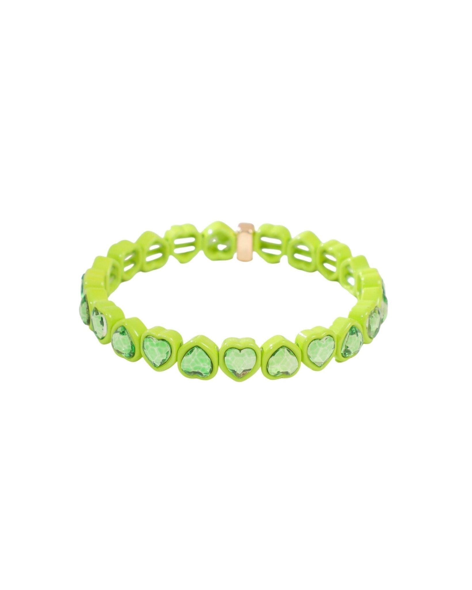 Bracelet - Candy Gem Heart Lime - Aaria Tees Aaria Tees