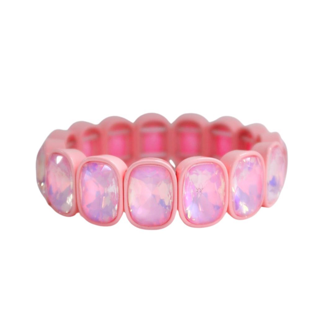 Bracelet - Candy Gem Oval Light Pink - Aaria Tees Aaria Tees
