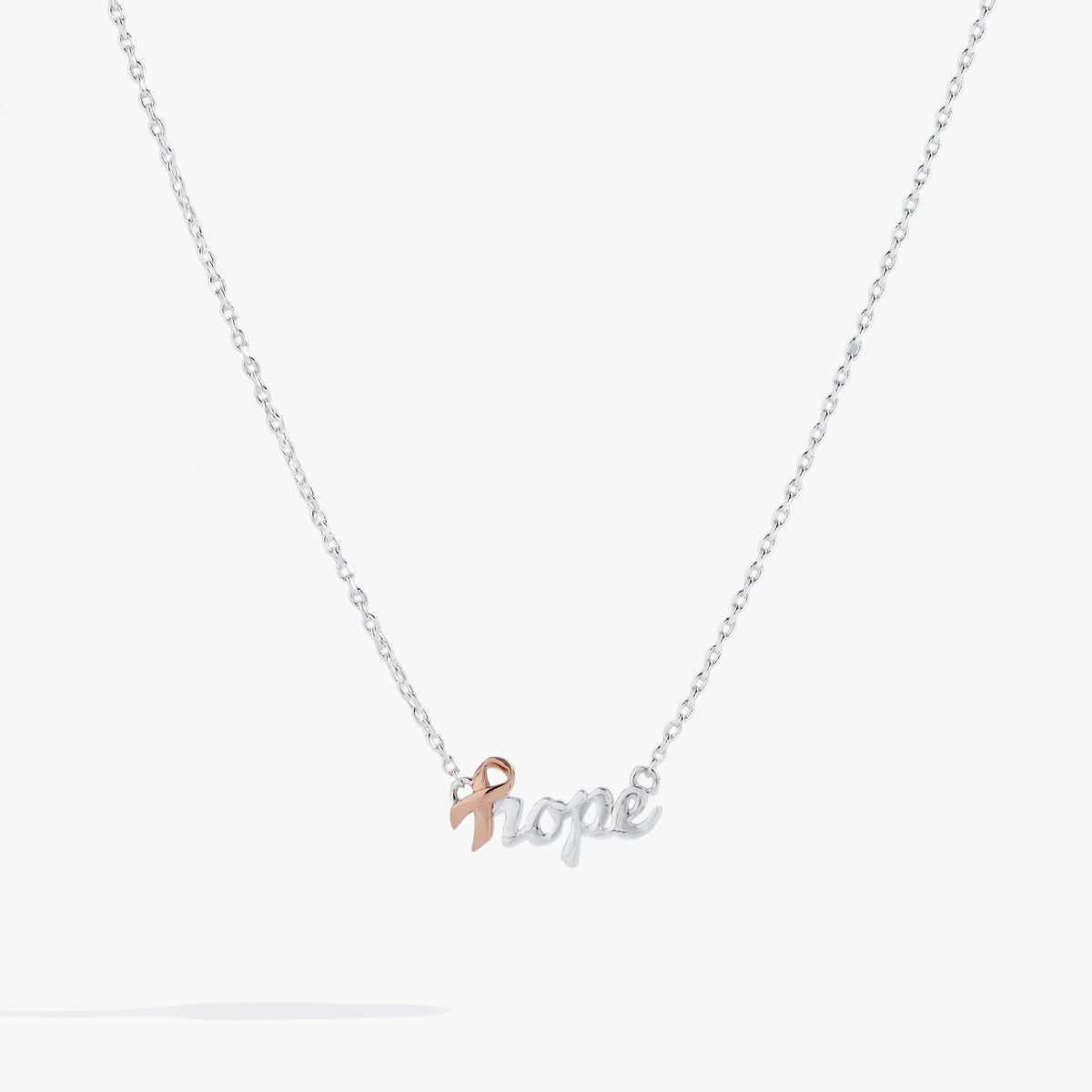 'Hope' Breast Cancer Awareness Pink Ribbon Necklace - Aaria Tees
