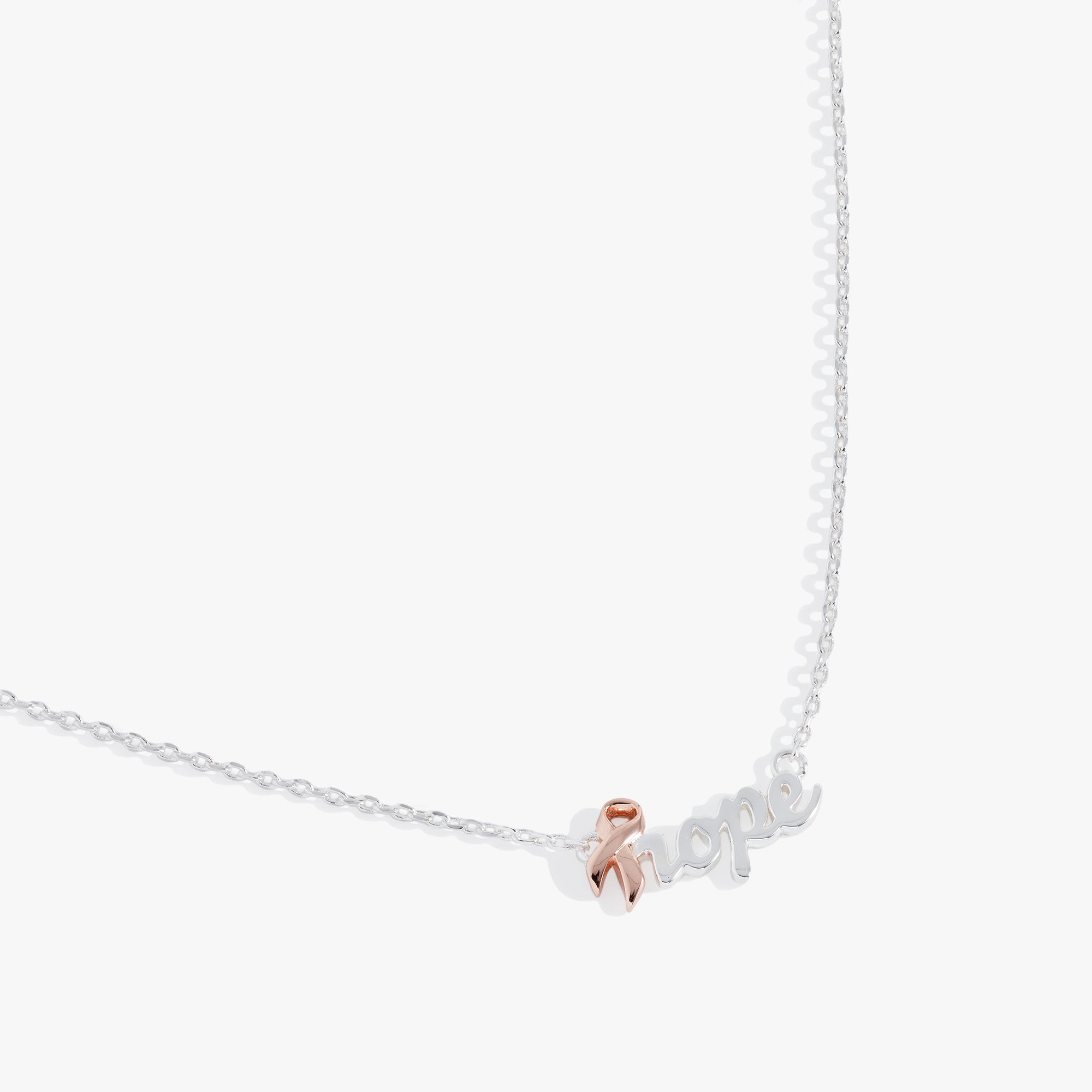 'Hope' Breast Cancer Awareness Pink Ribbon Necklace - Aaria Tees Aaria Tees