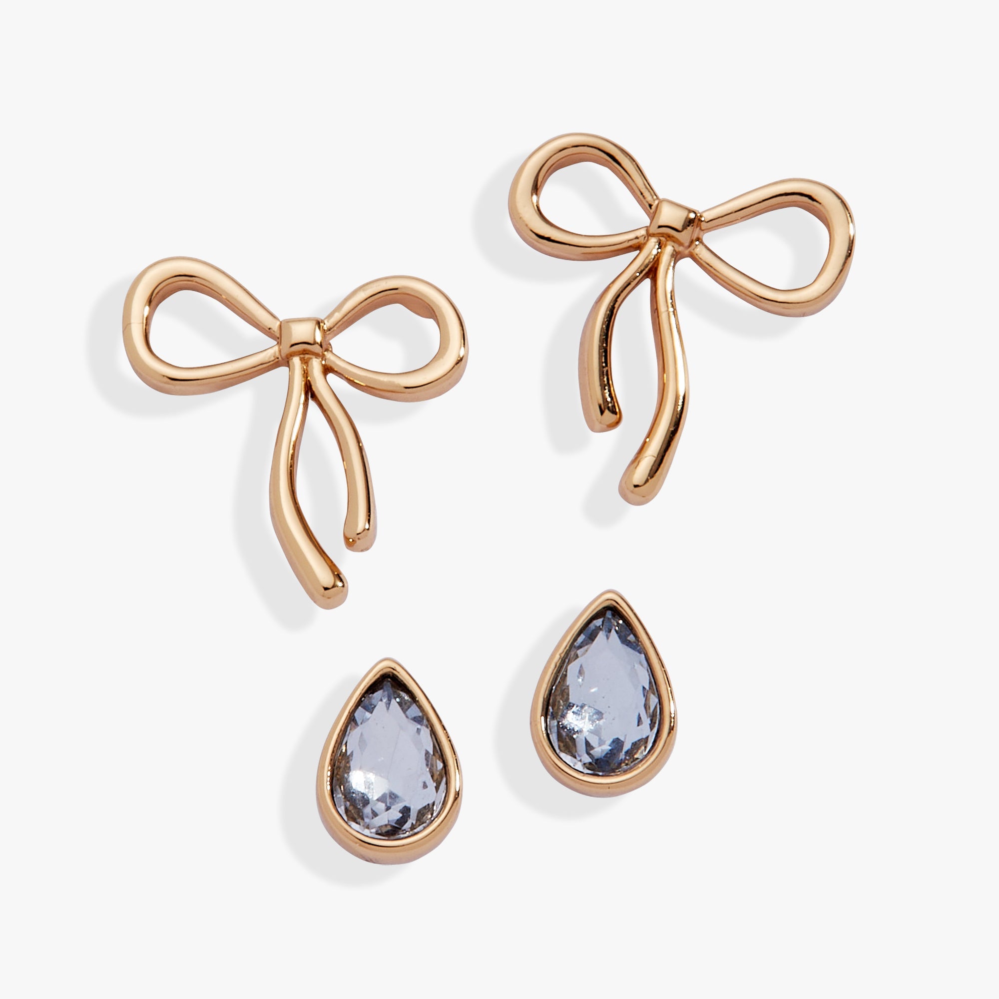 Bow & Teardrop Stud Earring Set - Aaria Tees Aaria Tees