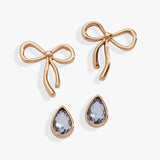 Bow & Teardrop Stud Earring Set - Aaria Tees Aaria Tees