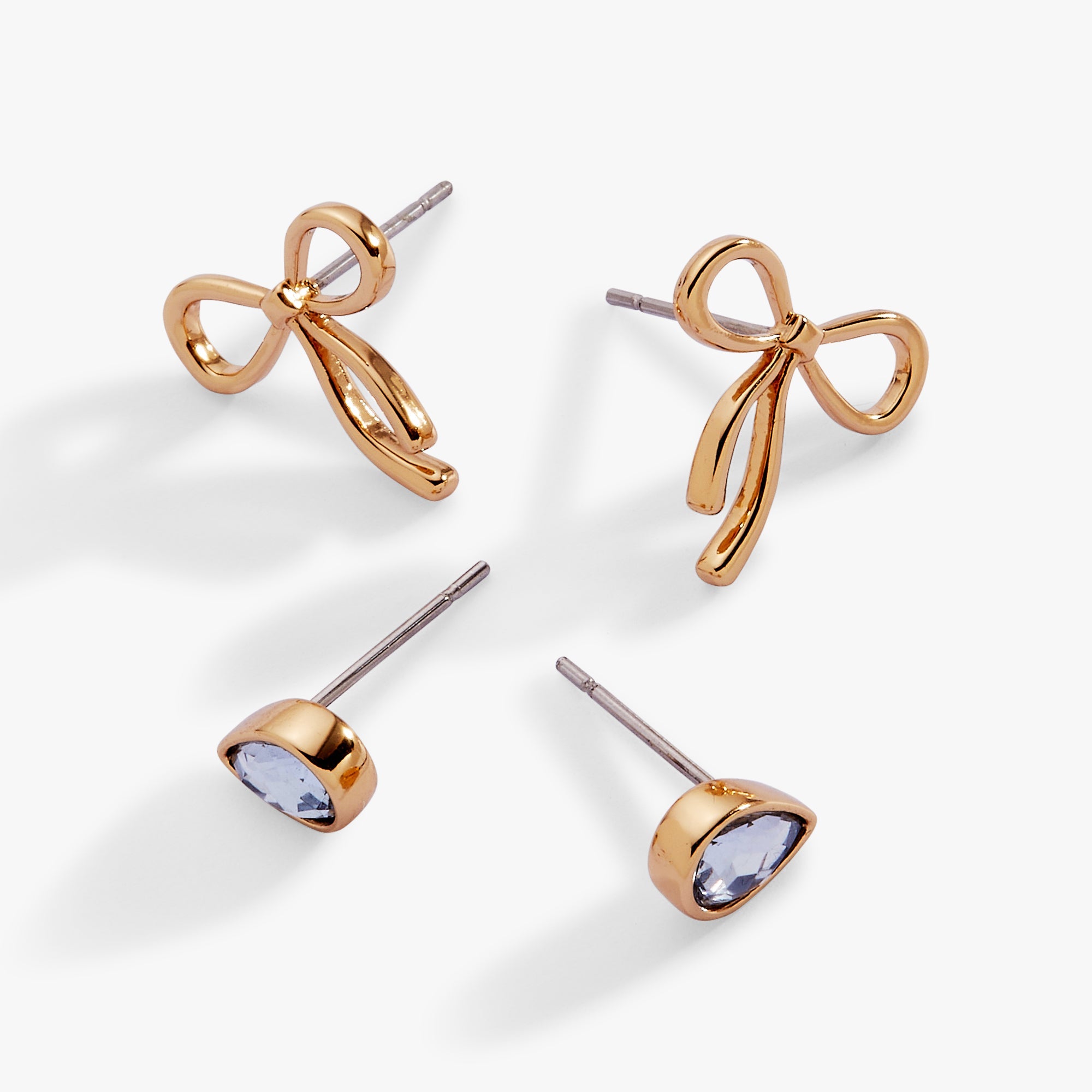 Bow & Teardrop Stud Earring Set - Aaria Tees Aaria Tees
