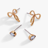 Bow & Teardrop Stud Earring Set - Aaria Tees Aaria Tees