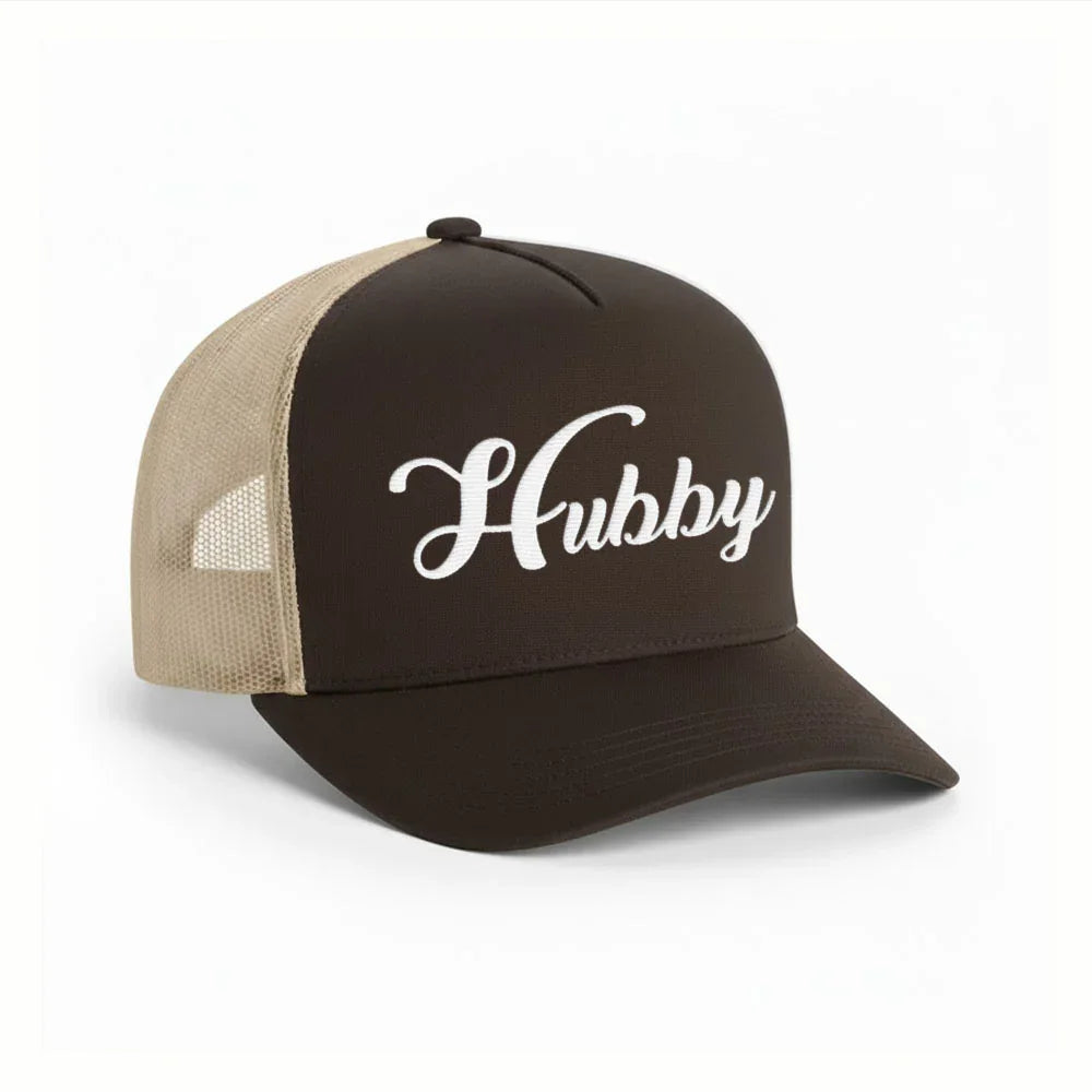 Embroidered Hubby Trucker Hat – Classic Mesh Cap for Wedding or Anniversary - Aaria Tees Aaria Tees