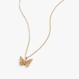 Butterfly + Crystal Necklace, Adjustable - Aaria Tees Aaria Tees