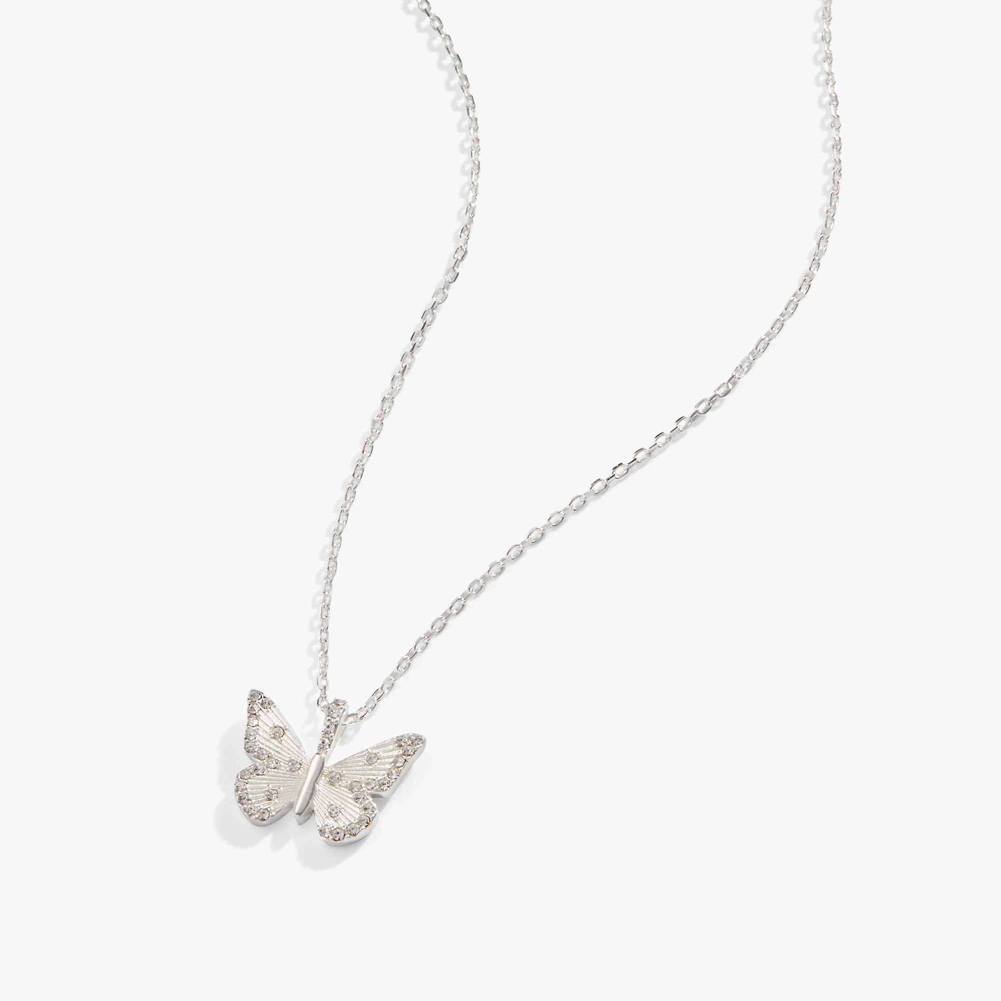 Butterfly + Crystal Necklace, Adjustable - Aaria Tees Aaria Tees