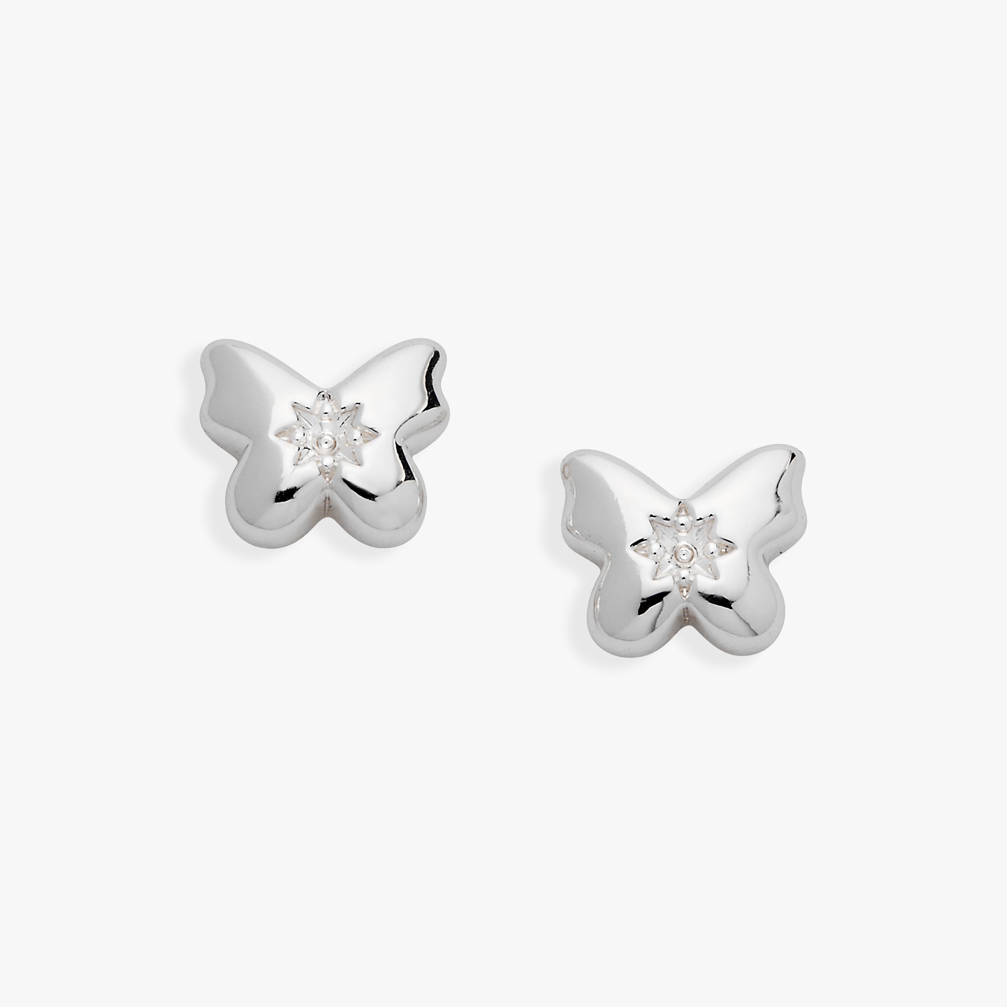 Puffy Butterfly Crystal Stud Earrings - Aaria Tees Aaria Tees