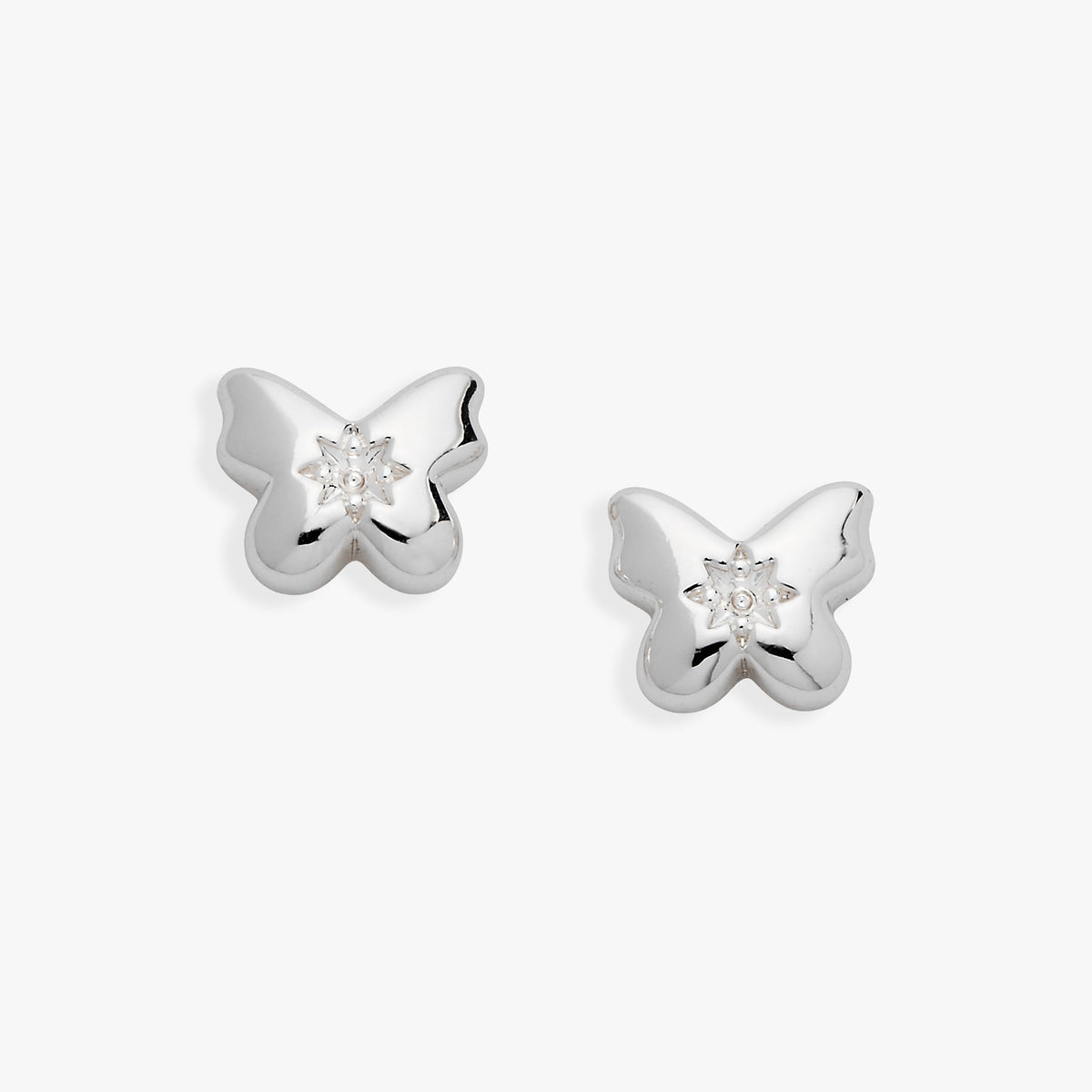Puffy Butterfly Crystal Stud Earrings - Aaria Tees