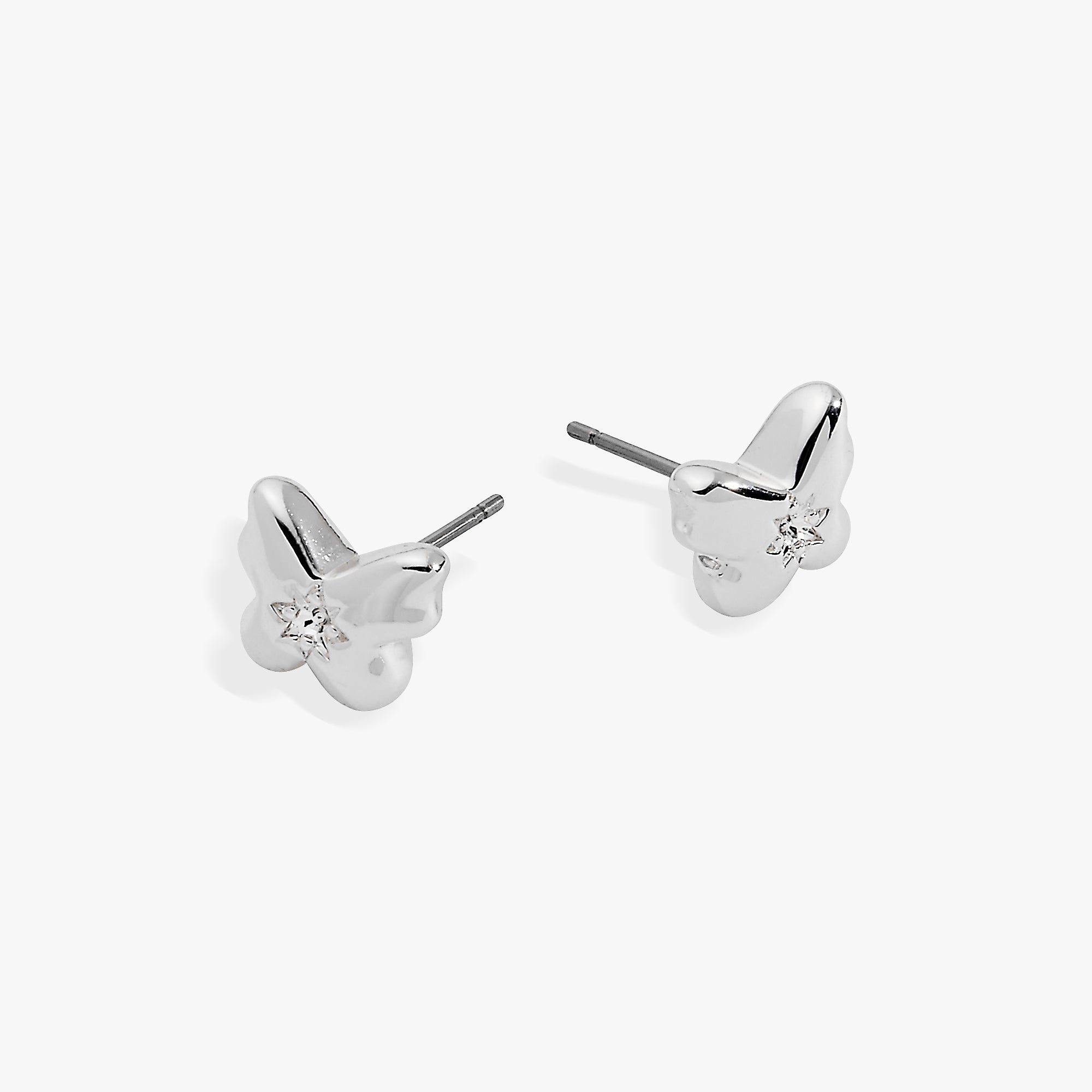 Puffy Butterfly Crystal Stud Earrings - Aaria Tees Aaria Tees