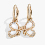 Butterfly Mother of Pearl Huggie Hoop Earrings - Aaria Tees Aaria Tees