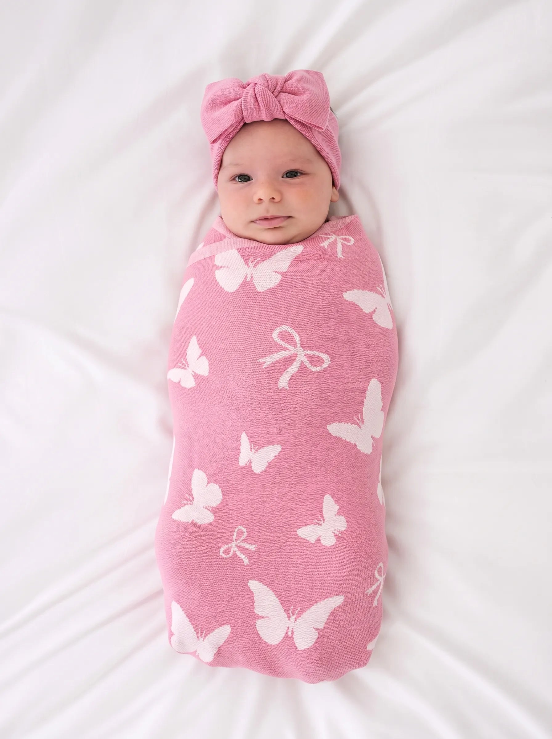 Butterfly Jacquard Knit Baby Blanket - Aaria Tees Aaria Tees