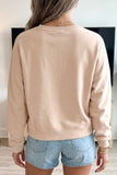 Parchment Horseshoe Embroidered Patch Graphic Drop Shoulder Sweatshirt - Aaria Tees Aaria Tees