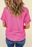 Sachet Pink Floral Starfish Printed Casual Round Neck Tee - Aaria Tees Aaria Tees