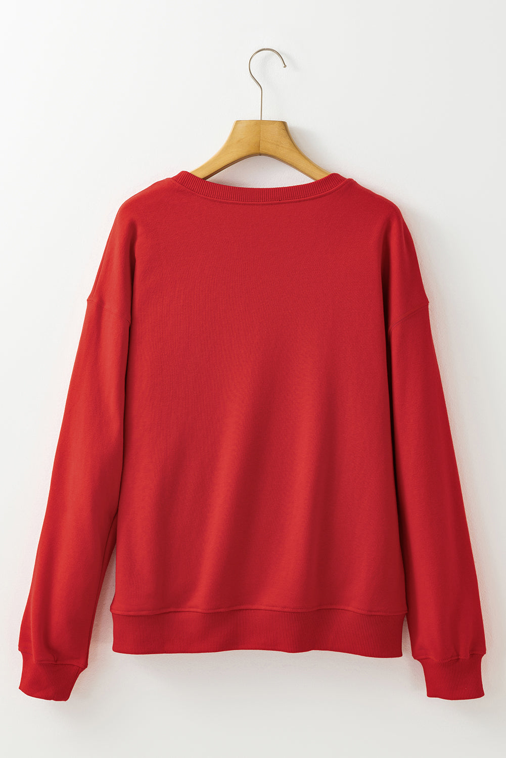Red Heat Transfer HOLLY JOLLY Printing Christmas Pullover Sweatshirt - Aaria Tees Aaria Tees