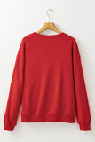 Red Heat Transfer HOLLY JOLLY Printing Christmas Pullover Sweatshirt - Aaria Tees Aaria Tees