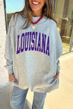 Light Grey LOUISIANA/ TIGERS Double Side Printed High Neck Reversible Sweatshirt Aaria Tees
