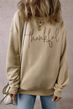 Parchment thankful Embroidered Drop Shoulder Pullover Sweatshirt Aaria Tees