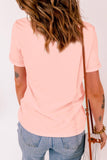 Pink Mix Pattern Pumpkin Print Round Neck T Shirt - Aaria Tees Aaria Tees
