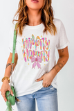 White Hippity Hoppity Graphic Loose Tee Aaria Tees