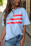 White Flag Bow Graphic Crewneck Tee - Aaria Tees Aaria Tees